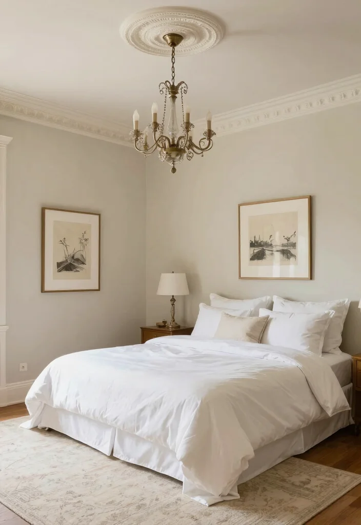 12 Bedroom Wall Moulding Ideas for Classic Detail 1. Classic Crown Moulding 0