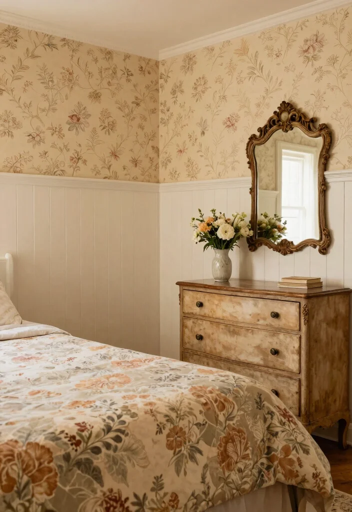 12 Bedroom Wall Moulding Ideas for Classic Detail 2. Wainscoting for Depth 0