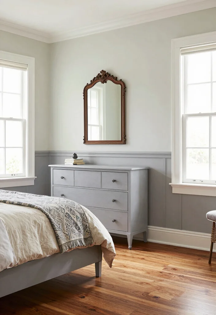 12 Bedroom Wall Moulding Ideas for Classic Detail 6. Chair Rail Moulding 0