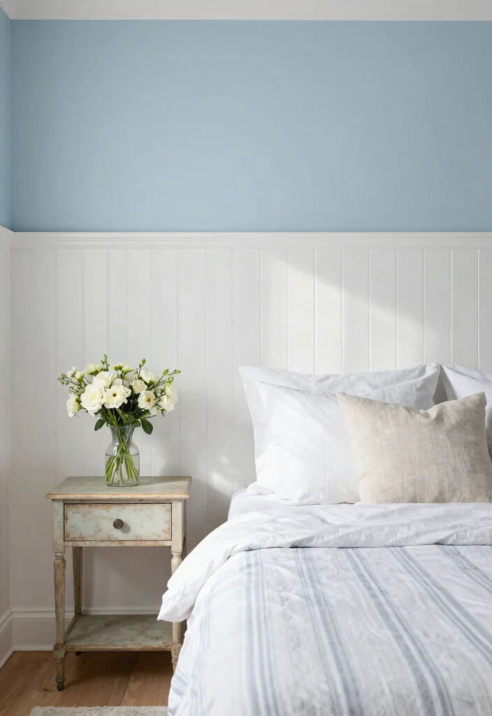 12 Bedroom Wall Moulding Ideas for Classic Detail 7. Simple Beadboard 0