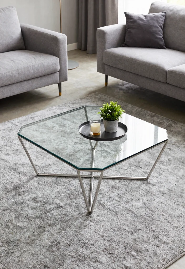 12 Black and Grey Living Room Ideas with Modern Mood 10. Unique Coffee Tables 0