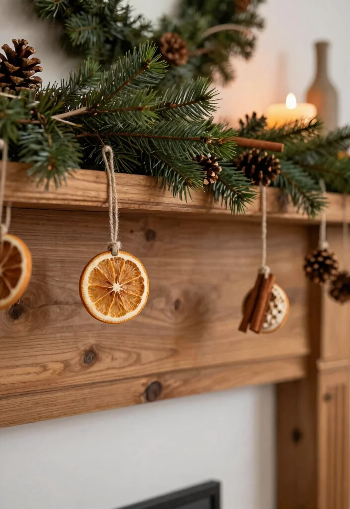 12 Christmas Living Room Decor Ideas for Festive Style 2. Natural Element Ornaments 0