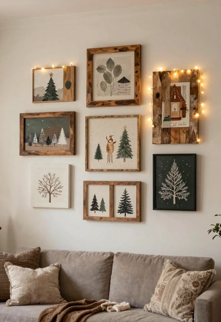12 Christmas Living Room Decor Ideas for Festive Style 7. Eco Friendly Wall Art 0