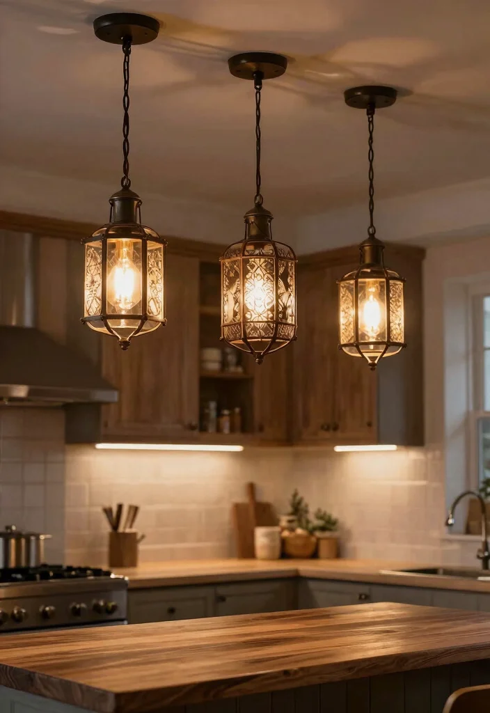 12 Craftsman Kitchen Ideas with Classic Craft Detail 2. Handcrafted Lighting Fixtures 0