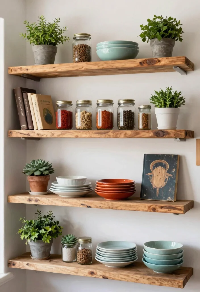 12 Craftsman Kitchen Ideas with Classic Craft Detail 6. Open Shelving for Display 0