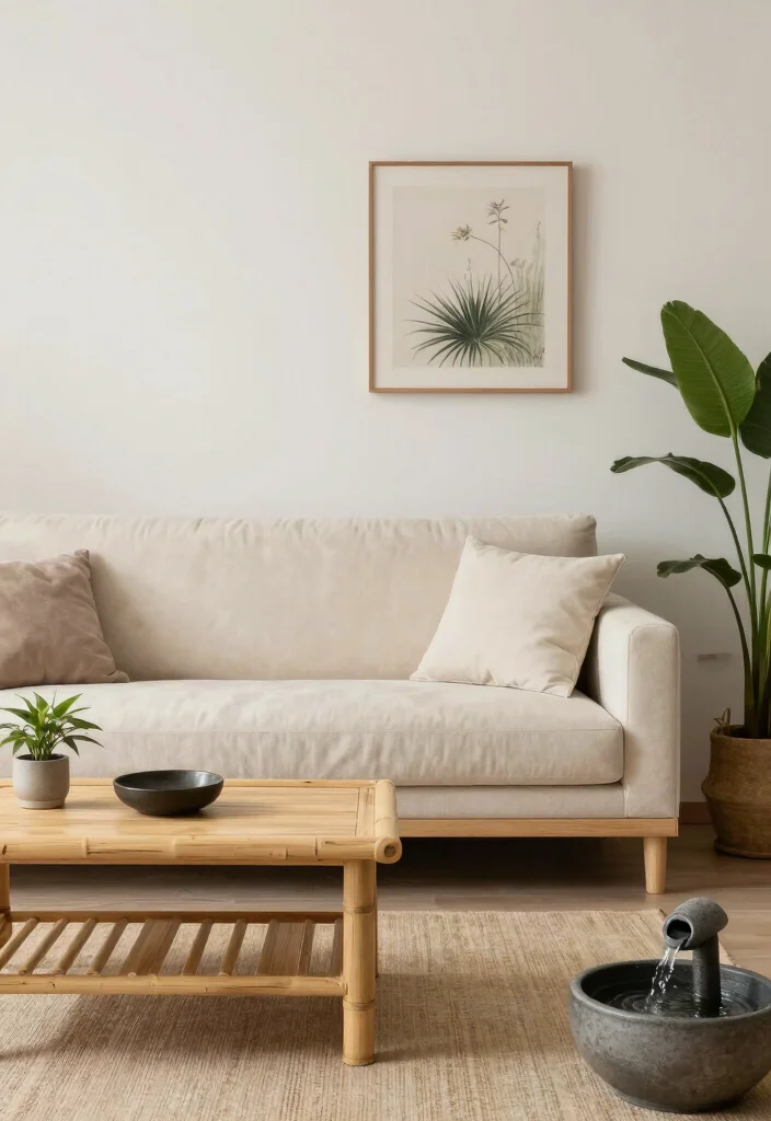 12 Cream Sofa Living Room Ideas for Soft Neutral Style 11. Zen Retreat 0