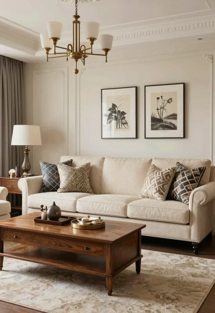 12 Cream Sofa Living Room Ideas for Soft Neutral Style 12. Modern Classic 0