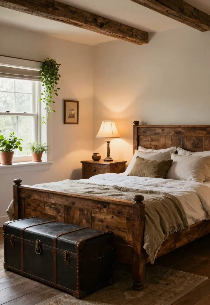 12 Dark Brown Bedroom Ideas with Warm Depth 6. Rustic Farmhouse Vibes 0