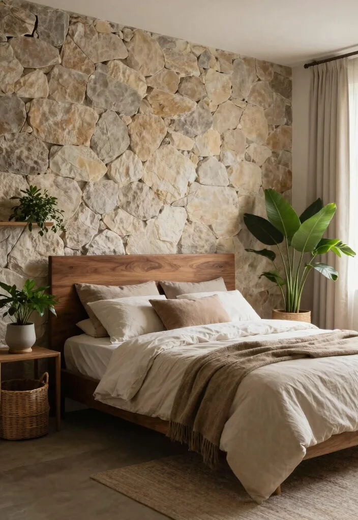 12 Dark Brown Bedroom Ideas with Warm Depth 9. Natural Elements 0