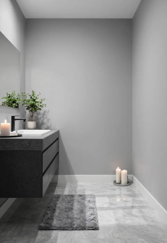 12 Gray Bathroom Ideas for a Calm Contemporary Style 1. Monochromatic Elegance 0