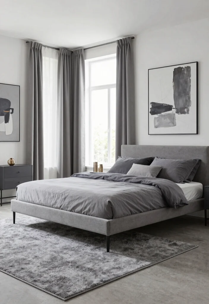 12 Grey Bed Bedroom Ideas for Easy Neutral Styling 2. Monochromatic Magic 0