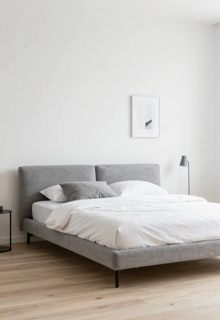 12 Grey Bed Bedroom Ideas for Easy Neutral Styling 3. Minimalist Chic 0