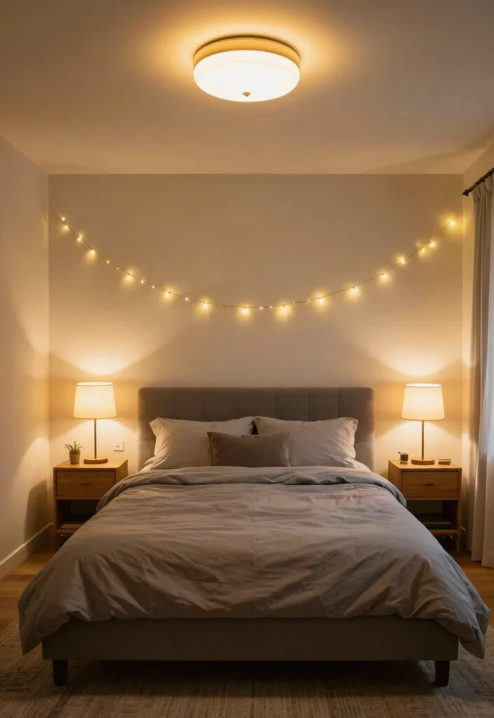 12 Grey Bed Bedroom Ideas for Easy Neutral Styling 6. Layered Lighting 0
