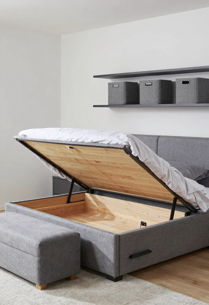 12 Grey Bed Bedroom Ideas for Easy Neutral Styling 8. Chic Storage Solutions 0