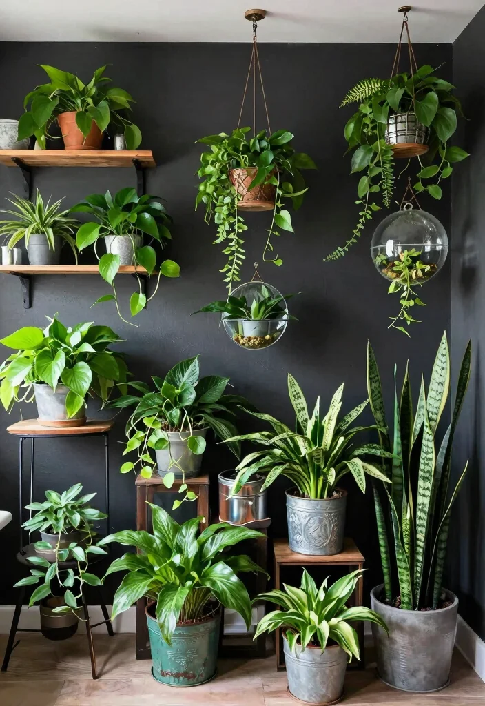 12 Grunge Bedroom Ideas with Edgy Personality 10. Plants for a Grungy Vibe 0