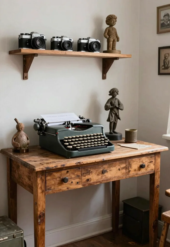 12 Grunge Bedroom Ideas with Edgy Personality 11. Quirky Vintage Finds 0