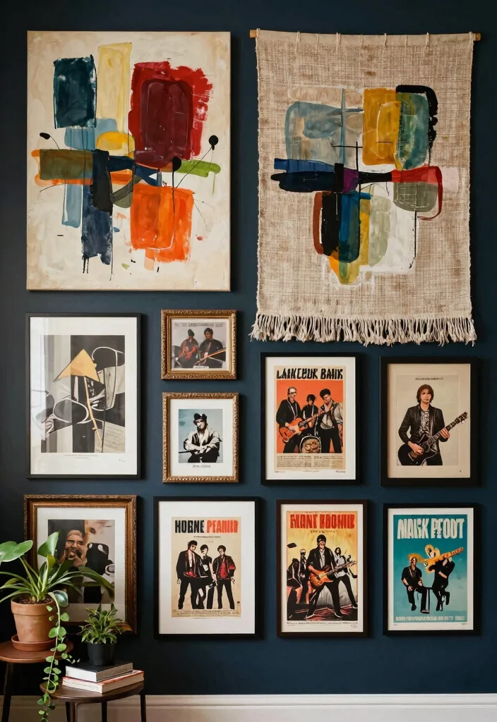 12 Grunge Bedroom Ideas with Edgy Personality 3. Statement Wall Art 0