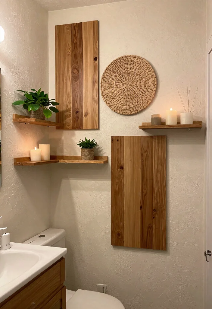 12 Guest Bathroom Decor Ideas for a Warm Welcoming Feel 7. Textured Wall Decor 0