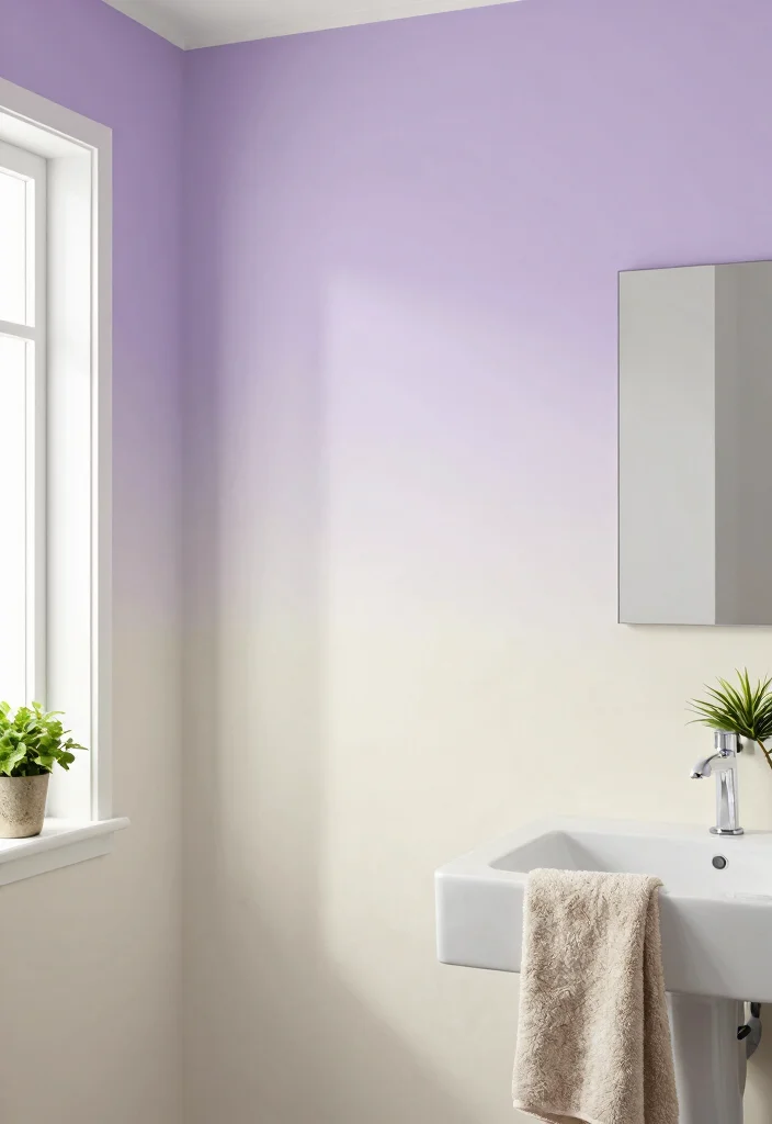 12 Guest Bathroom Wallpaper Ideas with Subtle Pattern Style 12. Subtle Ombre Effects 0