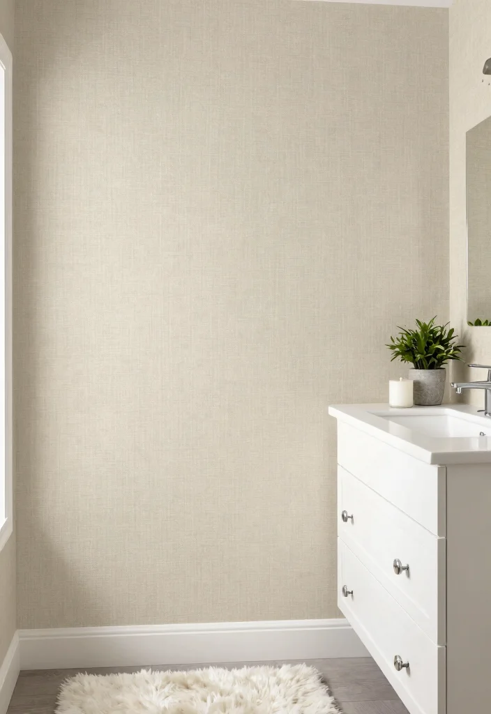 12 Guest Bathroom Wallpaper Ideas with Subtle Pattern Style 4. Subtle Textured Patterns for Depth 0