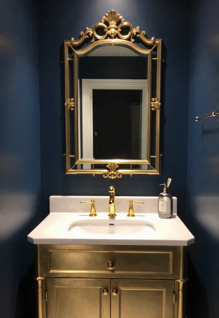 12 Guest Half Bathroom Ideas for a Polished First Impression 12. Elegant Metallic Touches 0