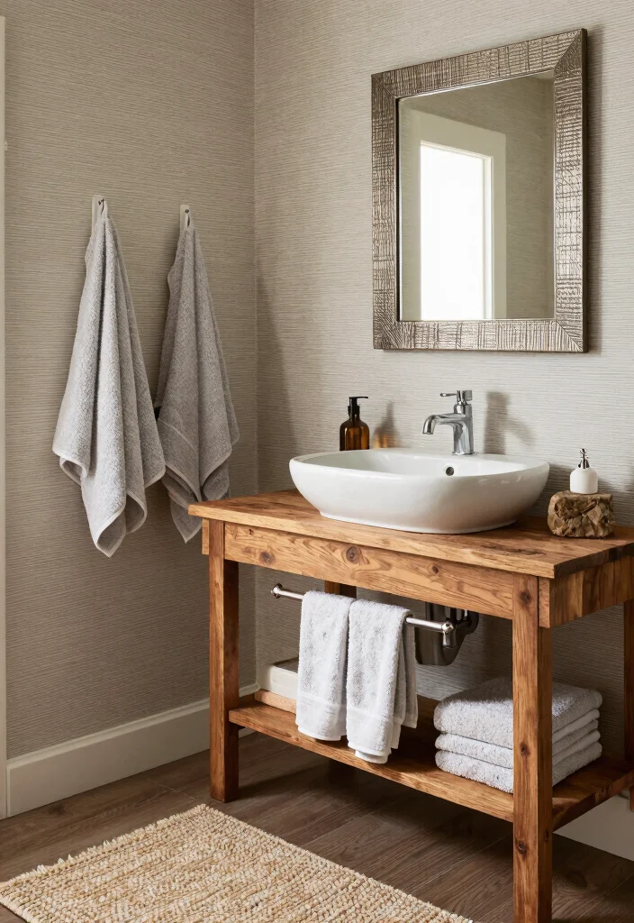 12 Guest Half Bathroom Ideas for a Polished First Impression 3. Textured Accents 0