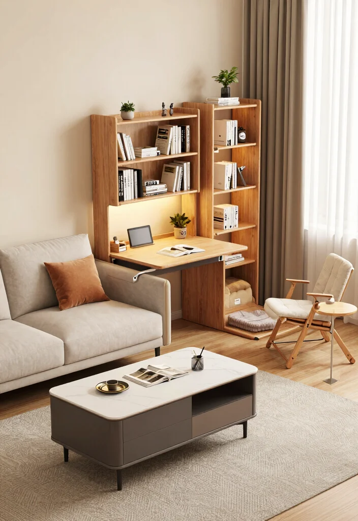 12 Home Living Room Ideas for Comfortable Everyday Living 3. Create Multifunctional Spaces 0