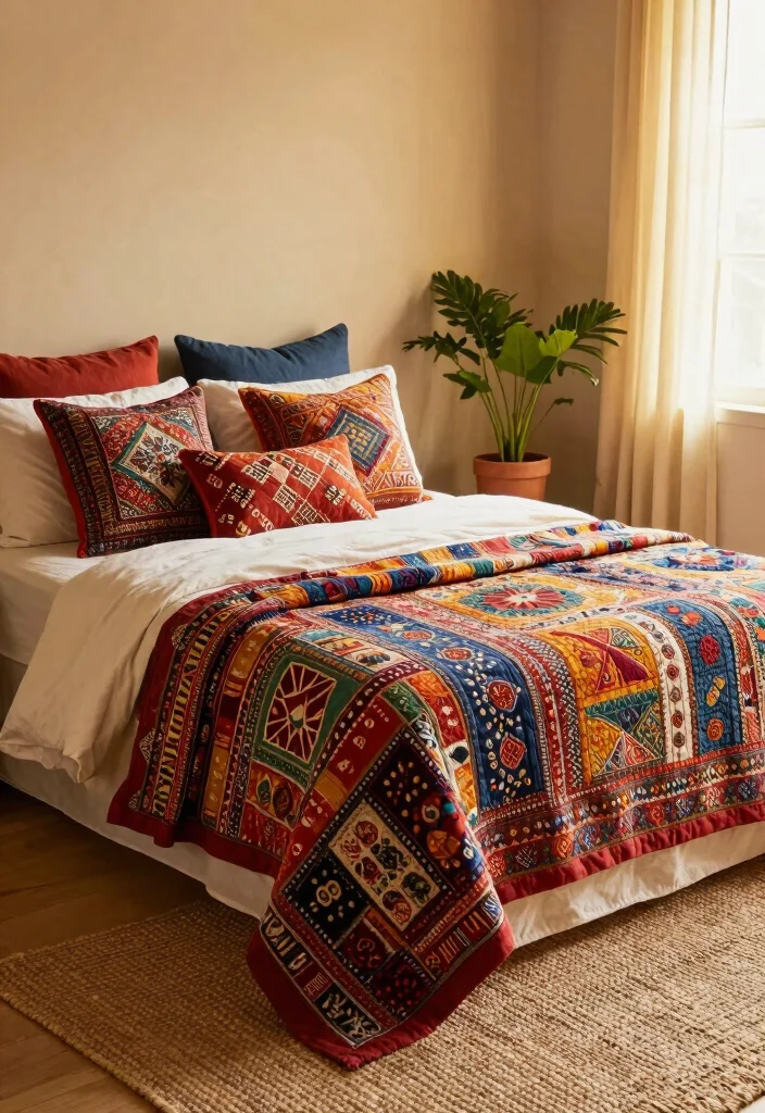 12 Indian Style Bedroom Ideas with Warm Cultural Details 1. Layered Textiles for Comfort 0