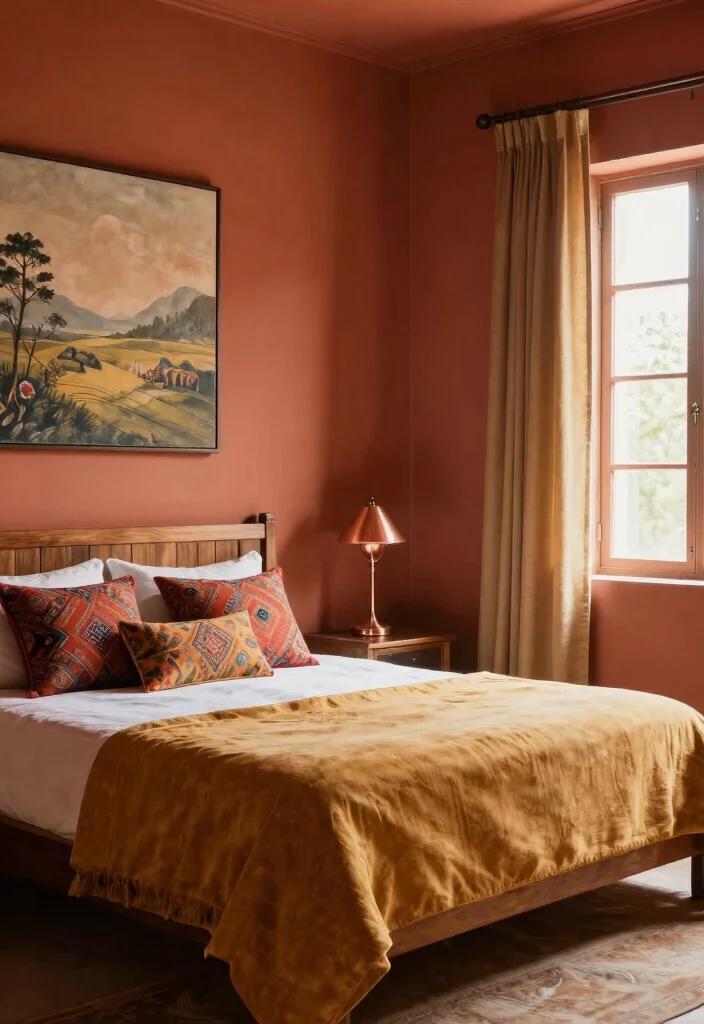 12 Indian Style Bedroom Ideas with Warm Cultural Details 2. Warm Color Palettes 0