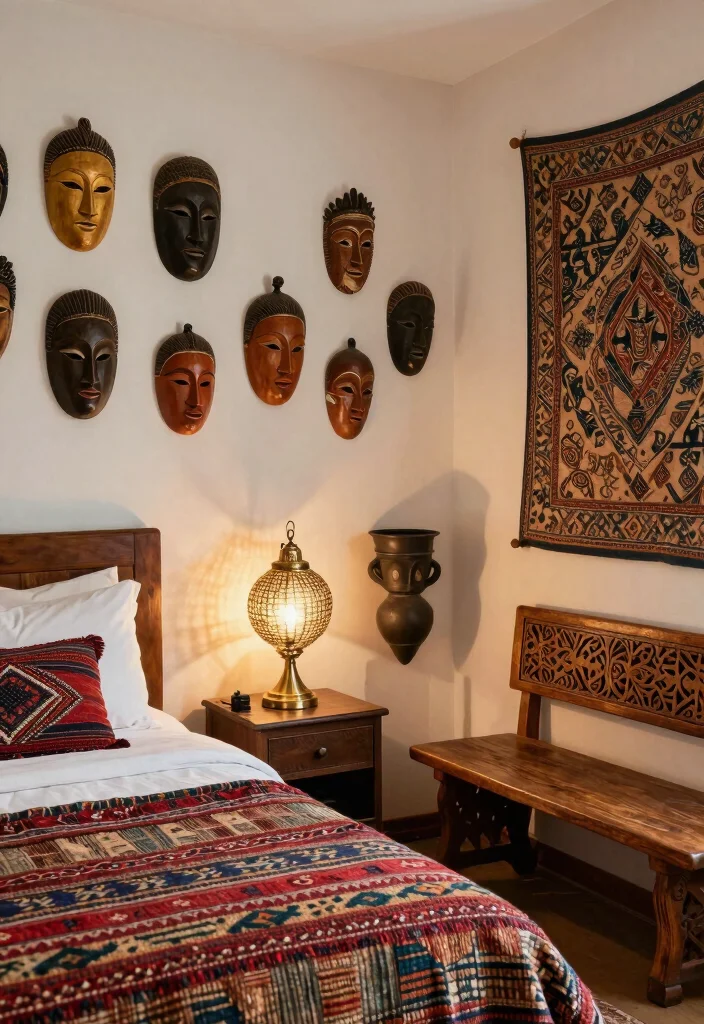 12 Indian Style Bedroom Ideas with Warm Cultural Details 3. Cultural Accents 0