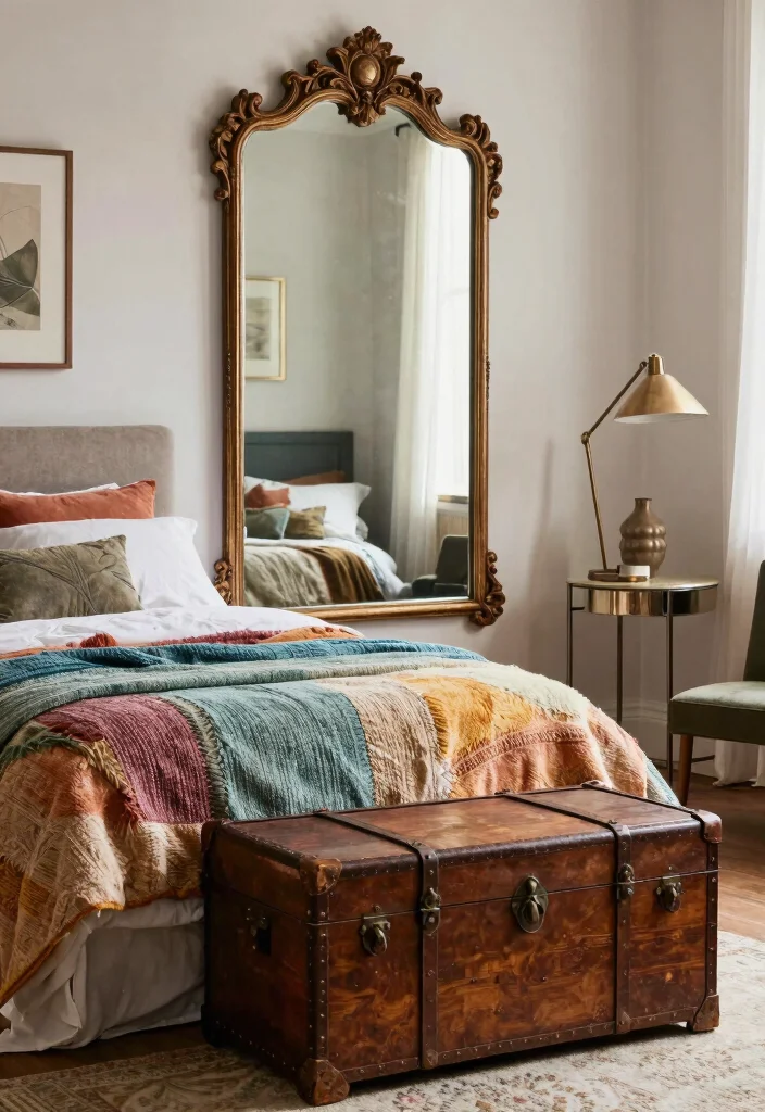 12 Indian Style Bedroom Ideas with Warm Cultural Details 8. Vintage Finds and Antiques 0