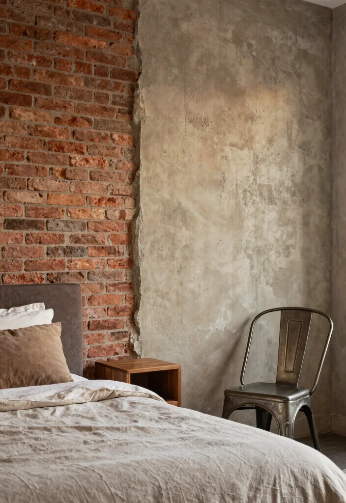 12 Industrial Bedroom Ideas with Raw Modern Texture 3. Textured Wall Finishes 0