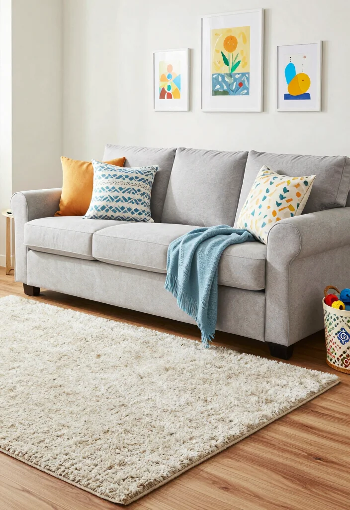 12 Kid Friendly Living Room Ideas with Durable Style 1. Soft Washable Fabrics 0