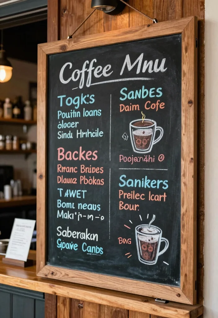 12 Kitchen Coffee Bar Ideas for Morning Rituals 10. Chalkboard Coffee Menu 0