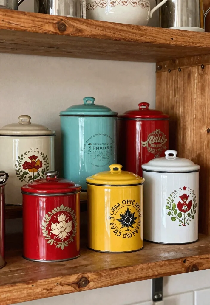 12 Kitchen Coffee Bar Ideas for Morning Rituals 2. Vintage Coffee Canister Collection 0