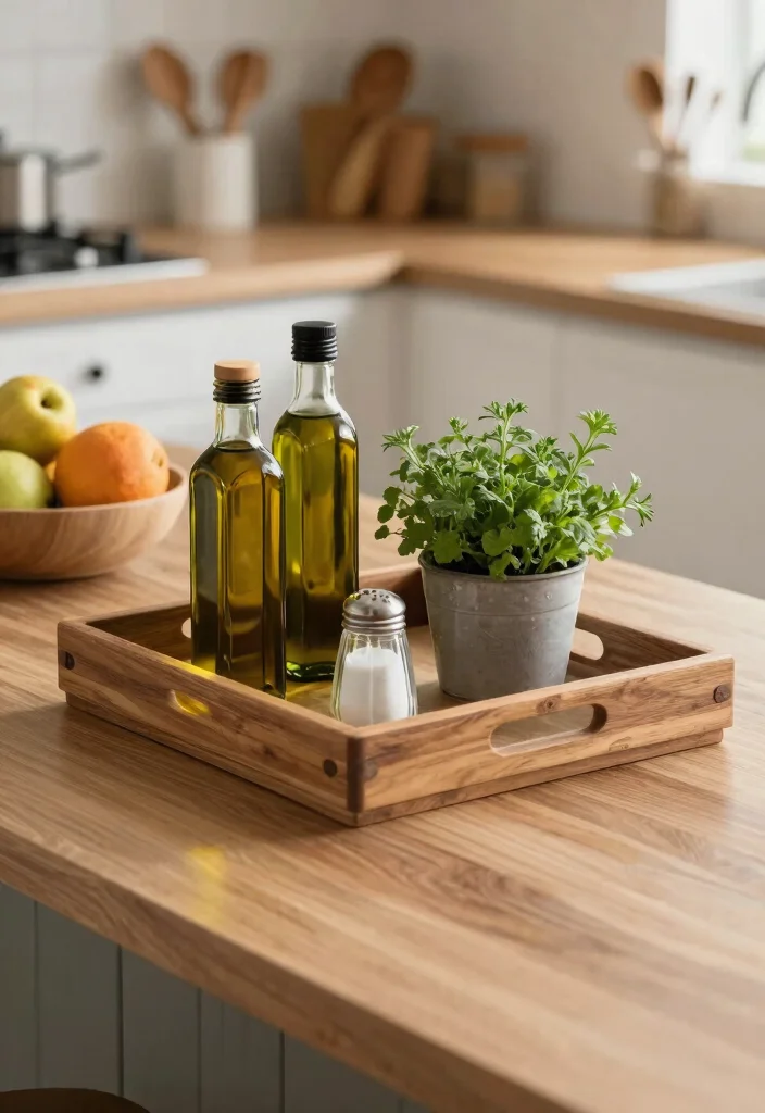 12 Kitchen Island Decorating Ideas for a Styled Finish 11. Utilize Decorative Trays 0