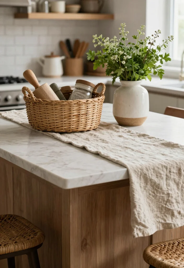 12 Kitchen Island Decorating Ideas for a Styled Finish 8. Use Textured Elements 0