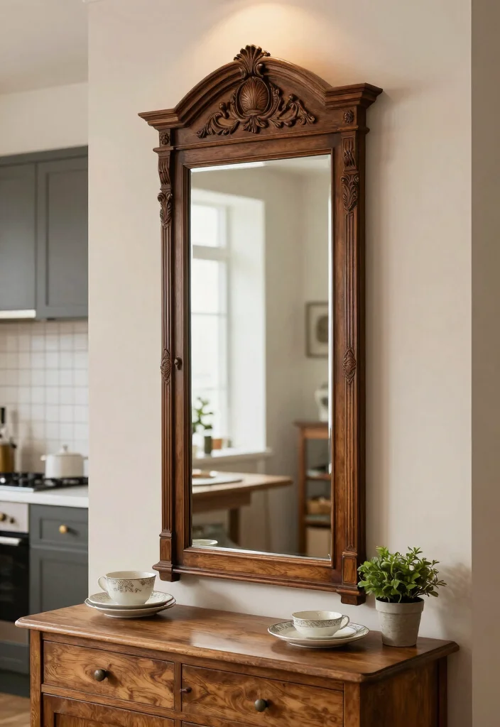 12 Kitchen Mirror Ideas to Reflect Light and Space 5. Vintage Trumeau Mirrors 0