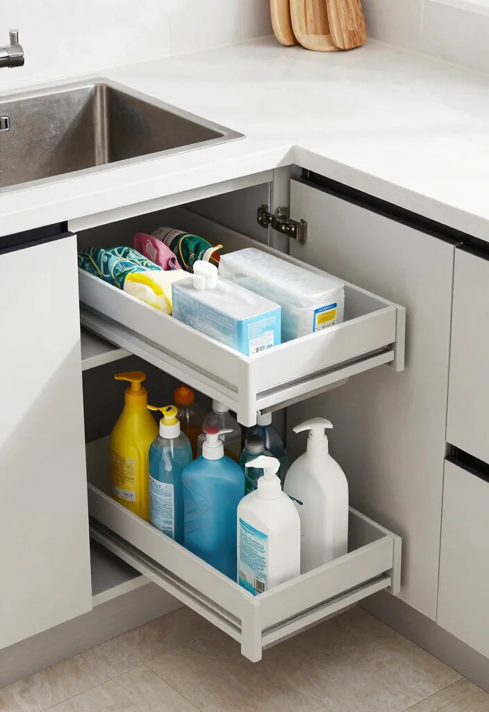 12 Kitchen Sink Cabinet Ideas for Smart Storage 11. Corner Sink Solutions 0