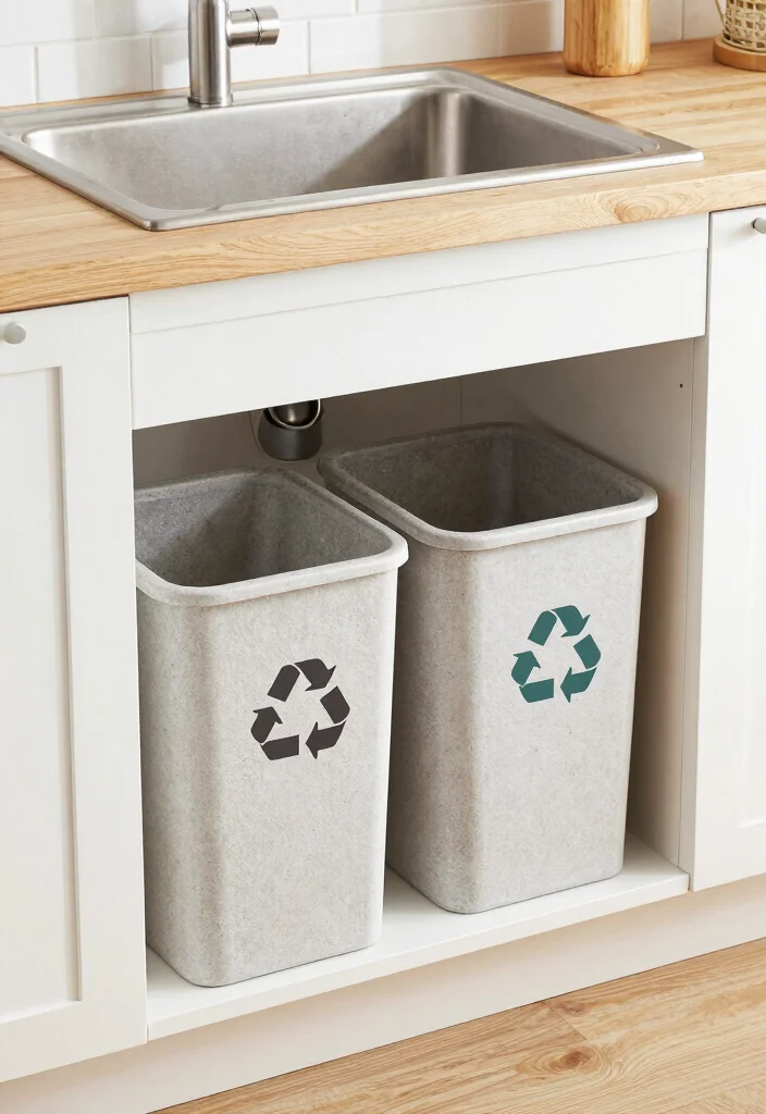 12 Kitchen Sink Cabinet Ideas for Smart Storage 6. Built In Recycling Bins 0