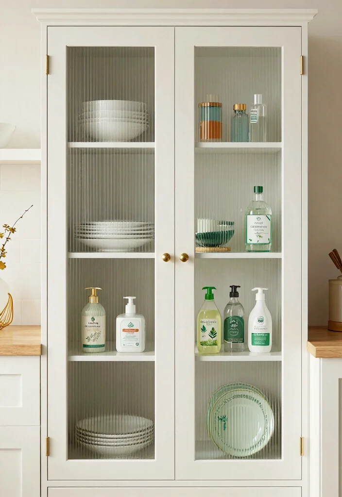 12 Kitchen Sink Cabinet Ideas for Smart Storage 9. Decorative Glass Front Cabinets 0