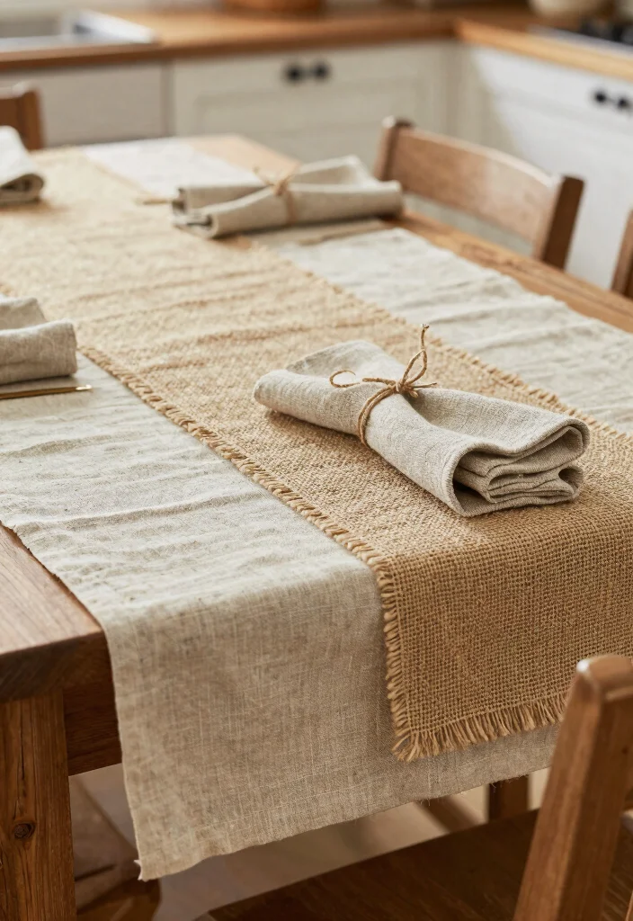 12 Kitchen Table Decor Ideas for Everyday Styling 5. Rustic Textiles 0