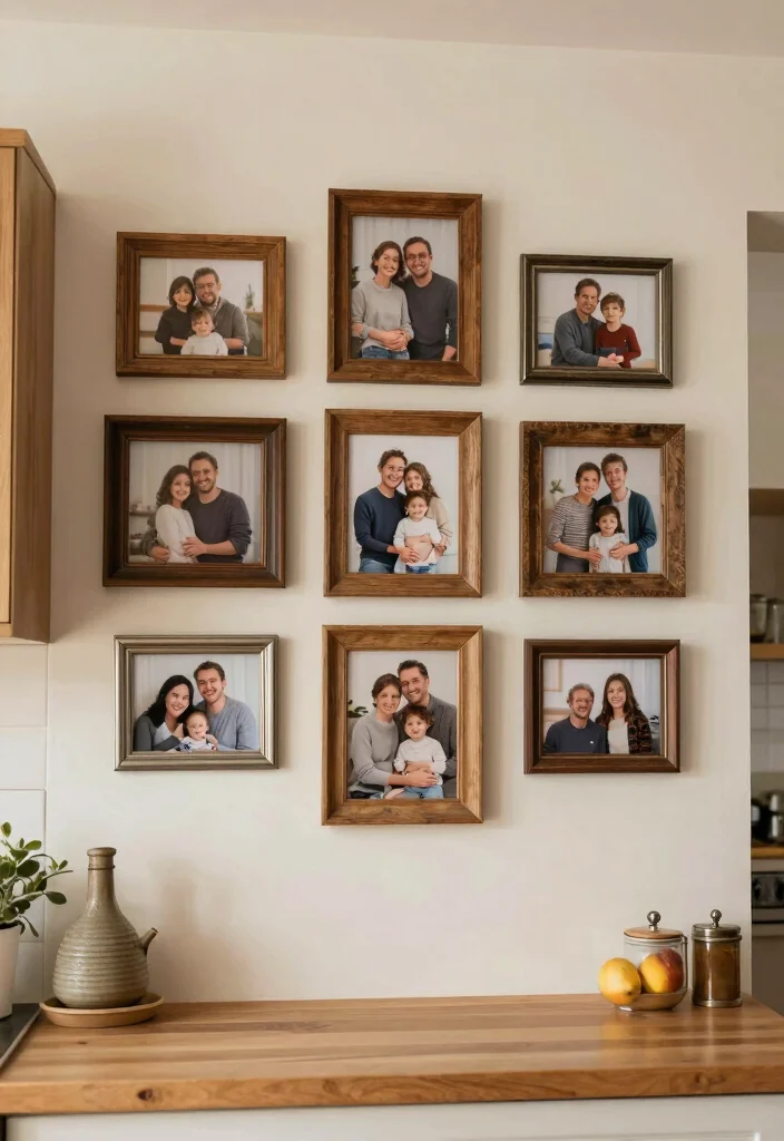 12 Kitchen Wall Decorating Ideas for a Finished Look 4. Gallery Wall of Family Photos 0