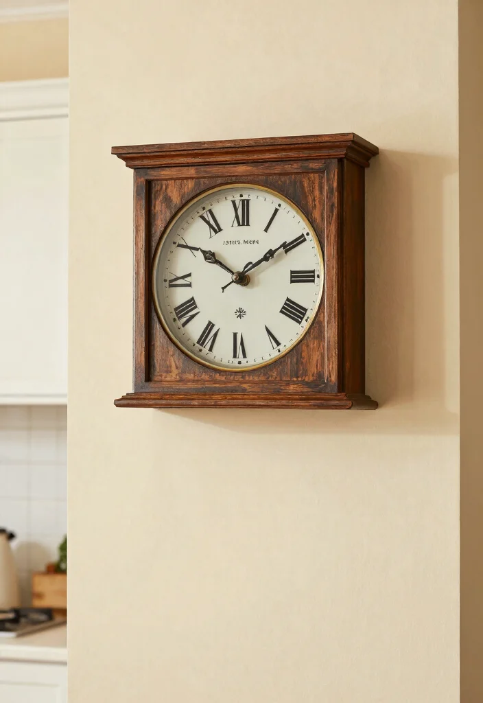 12 Kitchen Wall Decorating Ideas for a Finished Look 6. Farmhouse Clock 0