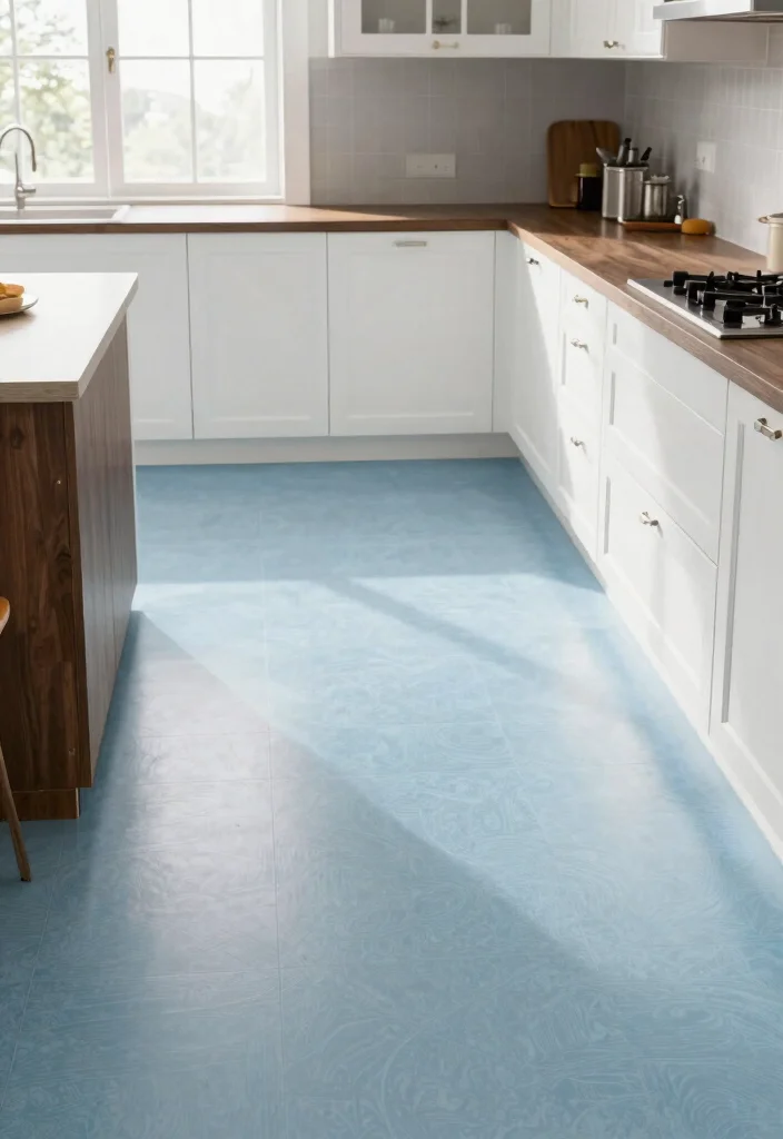 12 Light Blue Kitchen Ideas for a Fresh Airy Look 10. Light Blue Flooring 0