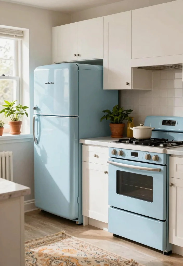 12 Light Blue Kitchen Ideas for a Fresh Airy Look 3. Light Blue Appliances 0
