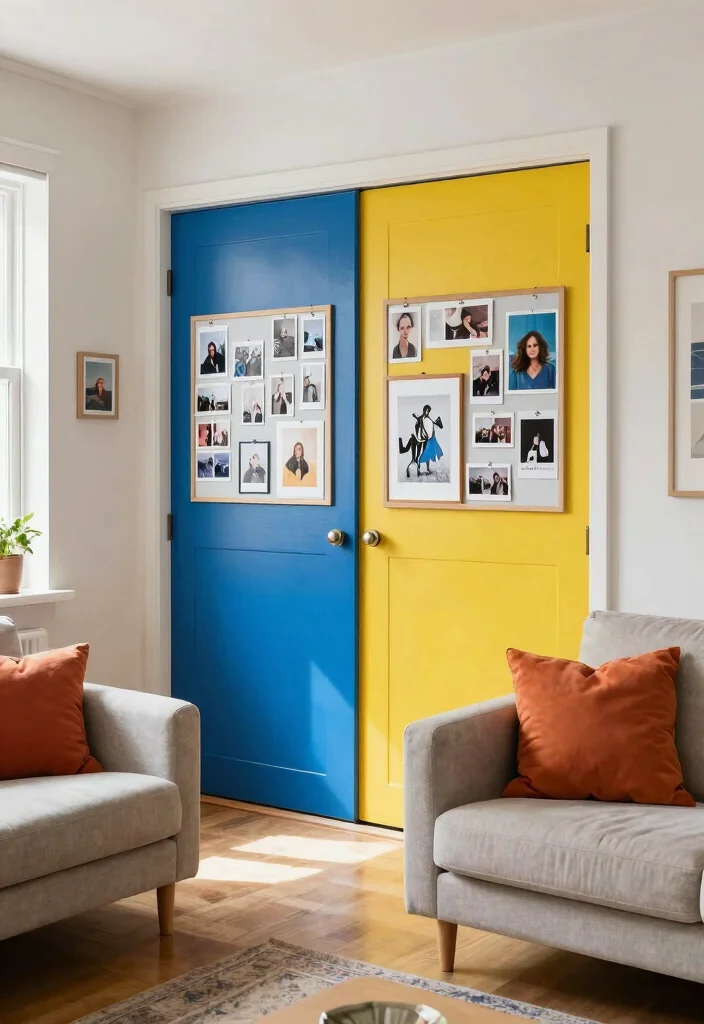 12 Living Room Closet Ideas for Hidden Storage 7. Closet Doors as Display Space 0