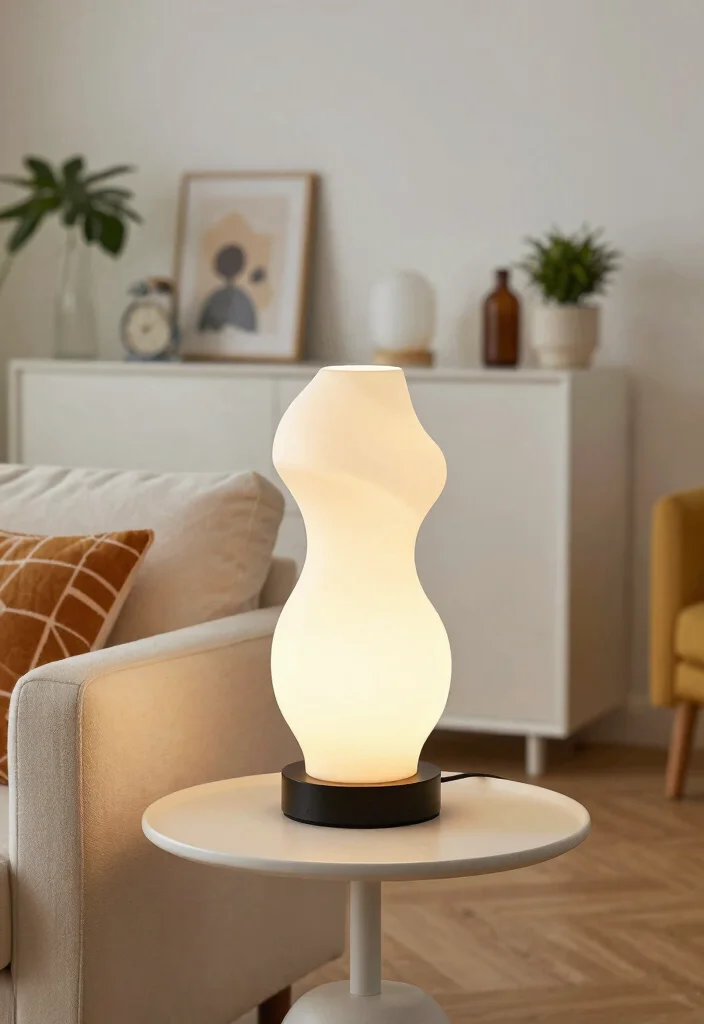 12 Living Room Lamp Lighting Ideas for Cozy Evenings 10. Artistic Sculptural Lamps 0