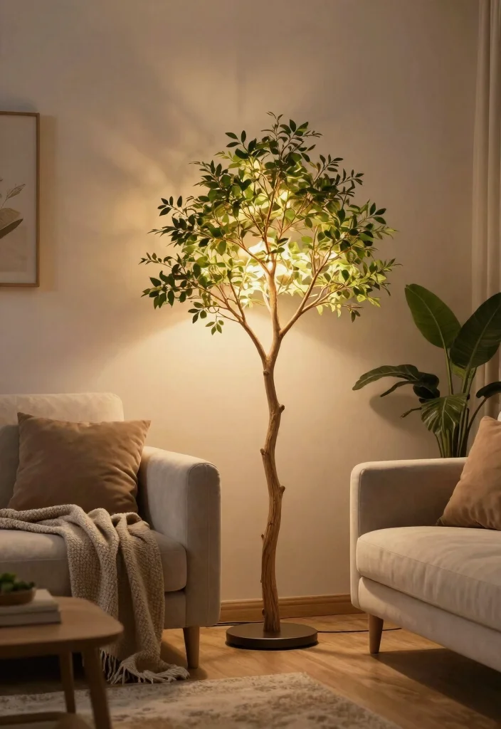 12 Living Room Lamp Lighting Ideas for Cozy Evenings 11. Nature Inspired Lamps with Organic Shapes 0