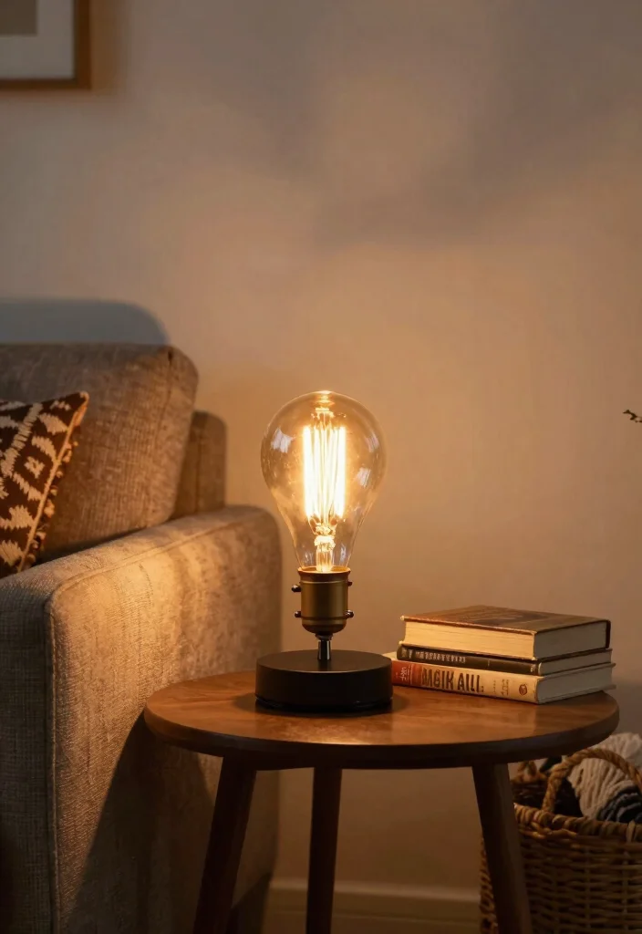 12 Living Room Lamp Lighting Ideas for Cozy Evenings 3. Vintage Inspired Edison Bulb Lamp 0